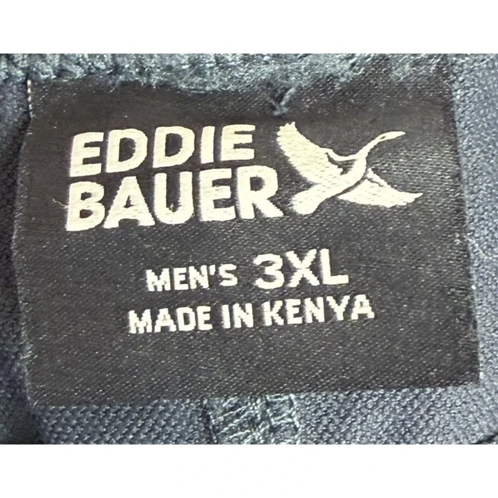 NEW Eddie Bauer Men's Pull On Trail Pants Sz 3XL Navy Drawstring Elastic Waist